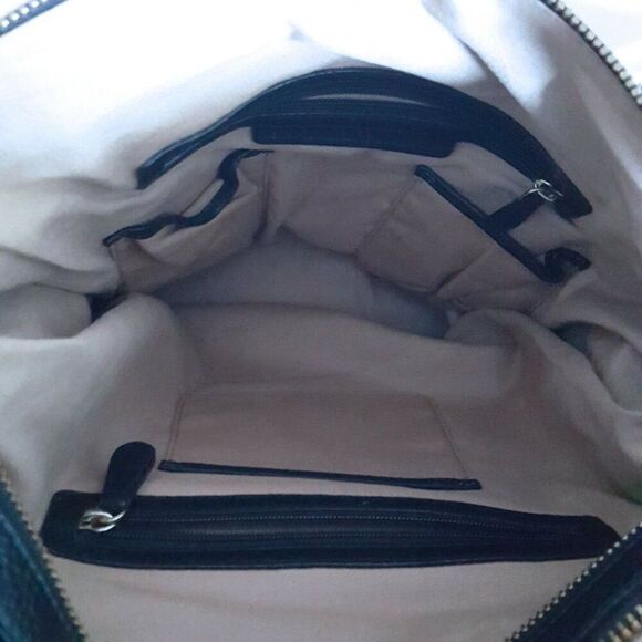 Isaac Mizrahi Womens Pocketbook Black Leather Tote shoulder Bag - Picture 5 of 9